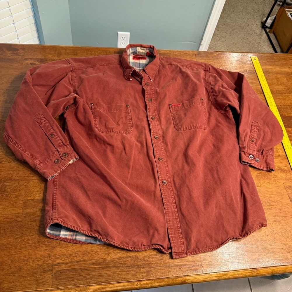 Wolverine flannel lined heavy cotton Terracotta Button-Up Shirt jacket size XL